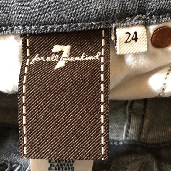 7FAM Jeans The Straight Leg Size 24 Grey Wash - Picture 13 of 15